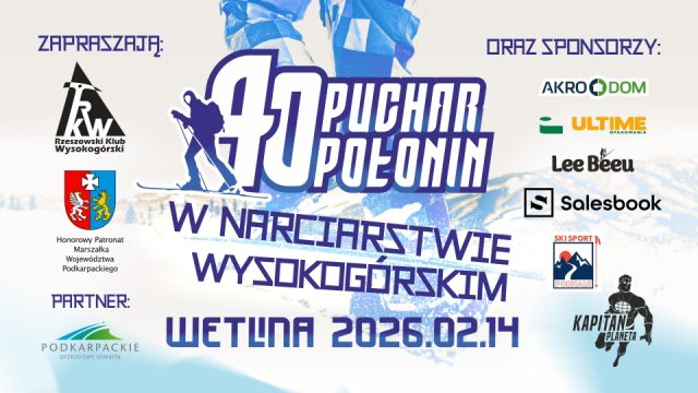 40 jubileuszowa edycja zawodów w narciarstwie Wysokogórskim „Puchar Połonin” – memoriał Andrzeja Kusia już 14 lutego!